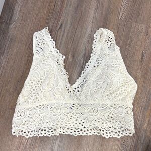Poof! Cream Lace Bralette